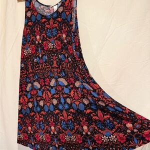 Pristine H&M Fine Knit Sleeveless Swing Dress Gorgeous Floral size L